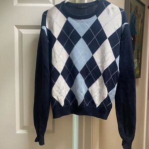 Brandy Melville blue argyle sweater